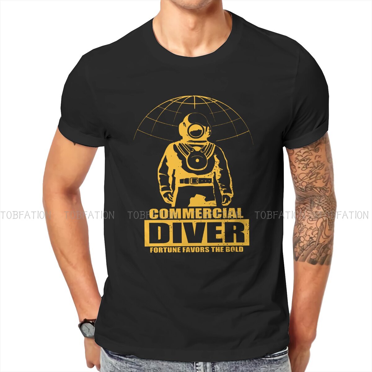 Commercial Shirt Printing - Maglietta Casual gialla subacqueo commerciale Dive